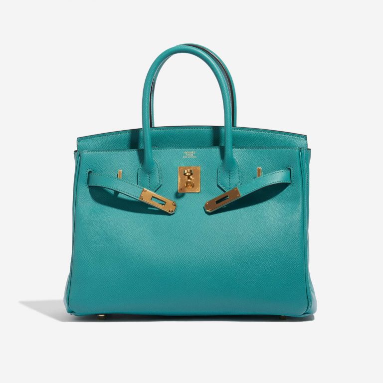 Pre-owned Hermès bag Birkin 30 Epsom Blue Paon Blue Front Open | Sell your designer bag on Saclab.com