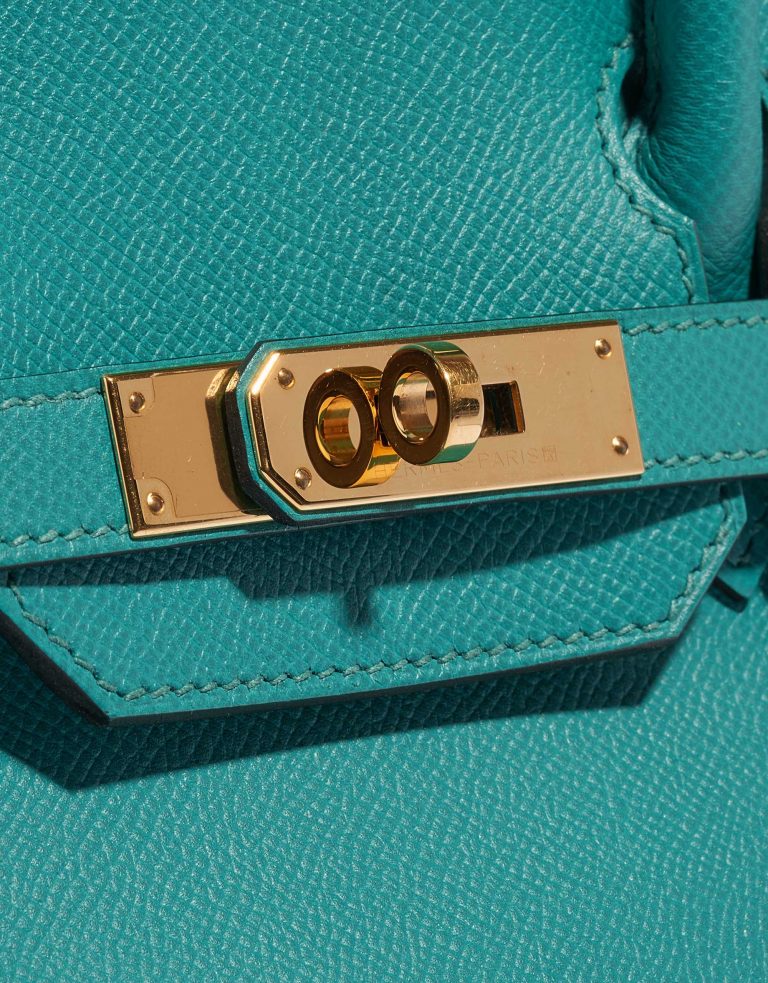 Pre-owned Hermès bag Birkin 30 Epsom Blue Paon Blue Closing System | Sell your designer bag on Saclab.com