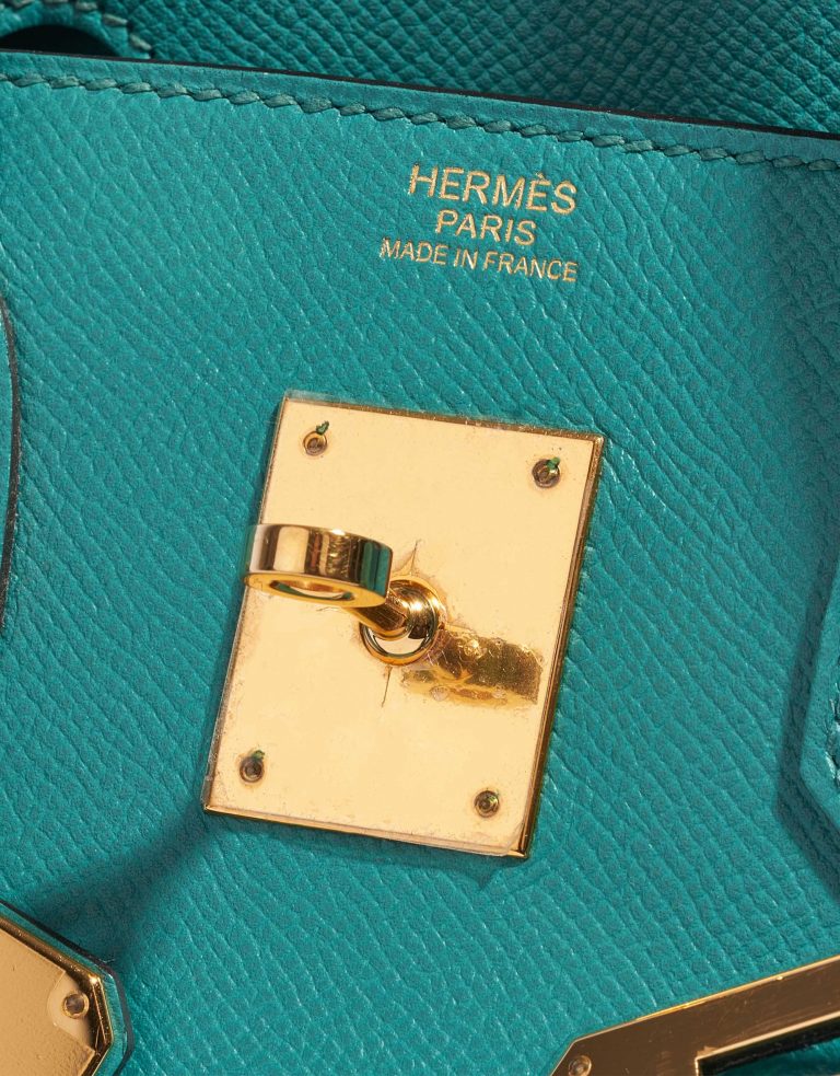Pre-owned Hermès bag Birkin 30 Epsom Blue Paon Blue Logo | Sell your designer bag on Saclab.com