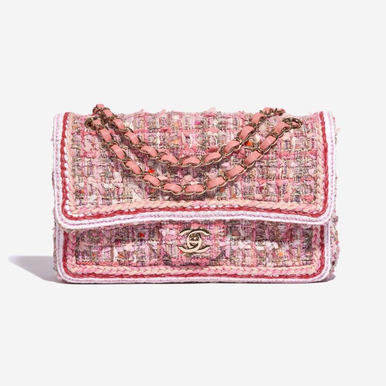 Pre-owned Chanel bag Timeless Medium Tweed Pink Pink Front | Sell your designer bag on Saclab.com