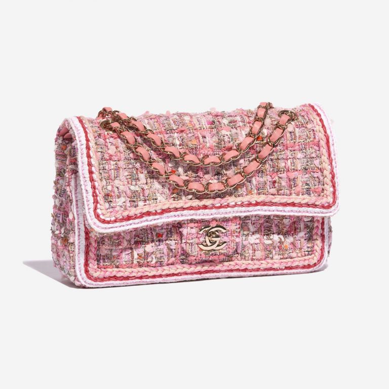 Pre-owned Chanel bag Timeless Medium Tweed Pink Pink Side Front | Sell your designer bag on Saclab.com