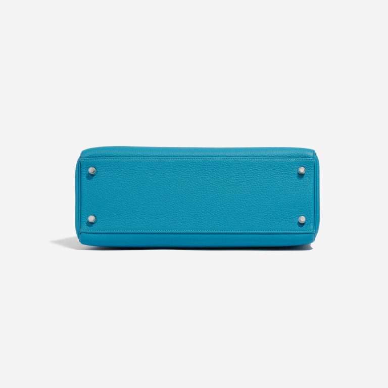 Pre-owned Hermès bag Kelly 32 Togo Blue Izmir Blue Bottom | Sell your designer bag on Saclab.com