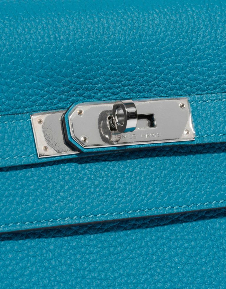 Pre-owned Hermès bag Kelly 32 Togo Blue Izmir Blue Closing System | Sell your designer bag on Saclab.com