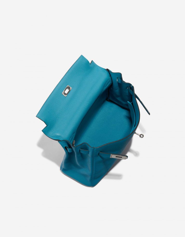 Pre-owned Hermès bag Kelly 32 Togo Blue Izmir Blue Inside | Sell your designer bag on Saclab.com
