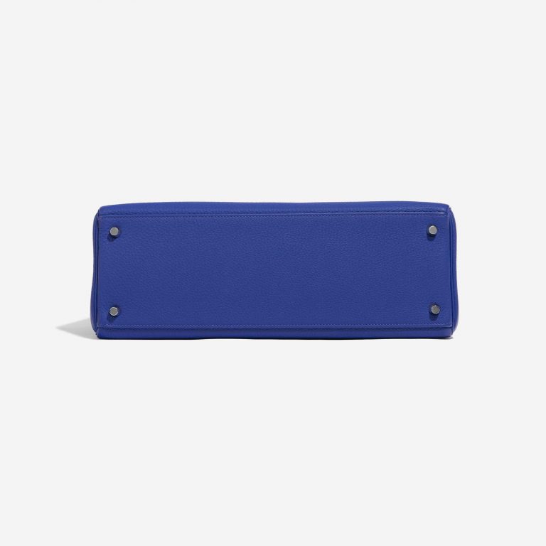 Pre-owned Hermès bag Kelly 35 Togo Blue Electrique Blue Bottom | Sell your designer bag on Saclab.com