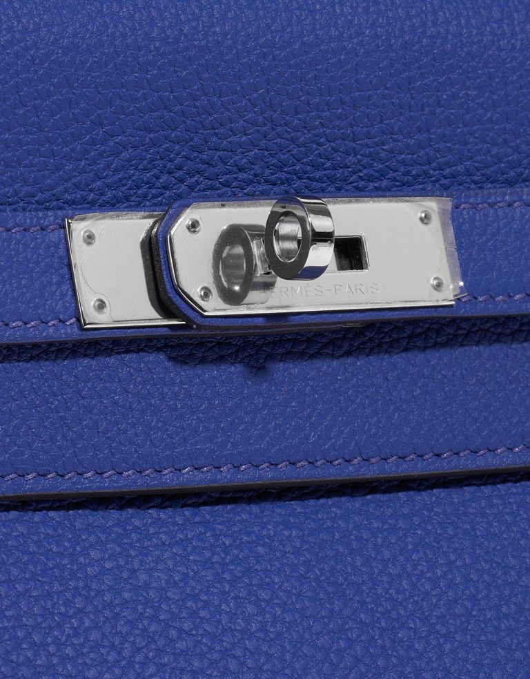 Pre-owned Hermès bag Kelly 35 Togo Blue Electrique Blue Closing System | Sell your designer bag on Saclab.com