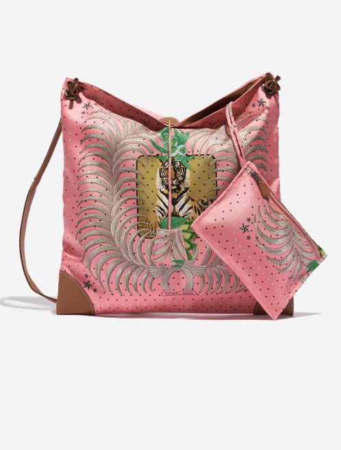 Pre-owned Hermès bag Silk City 41 Silk / Swift Rose d’été / Beige / Sable / Gold Beige, Gold, Rose Front | Sell your designer bag on Saclab.com