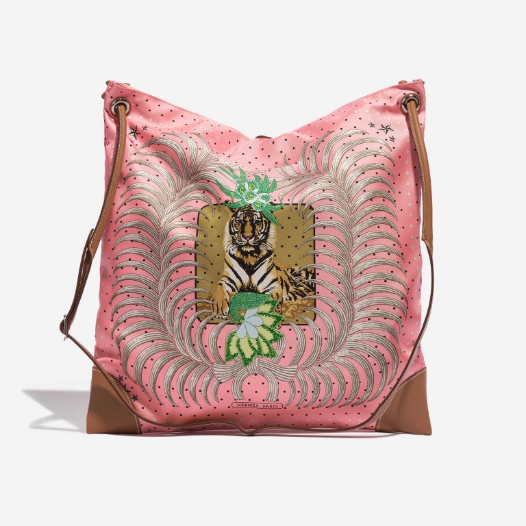 Pre-owned Hermès bag Silk City 41 Silk / Swift Rose d’été / Beige / Sable / Gold Beige, Gold, Rose Back | Sell your designer bag on Saclab.com