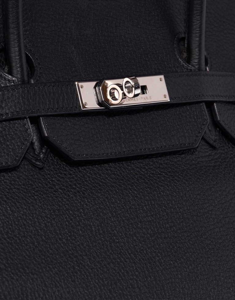 Pre-owned Hermès bag Birkin 40 Clemence Black Black Closing System | Sell your designer bag on Saclab.com