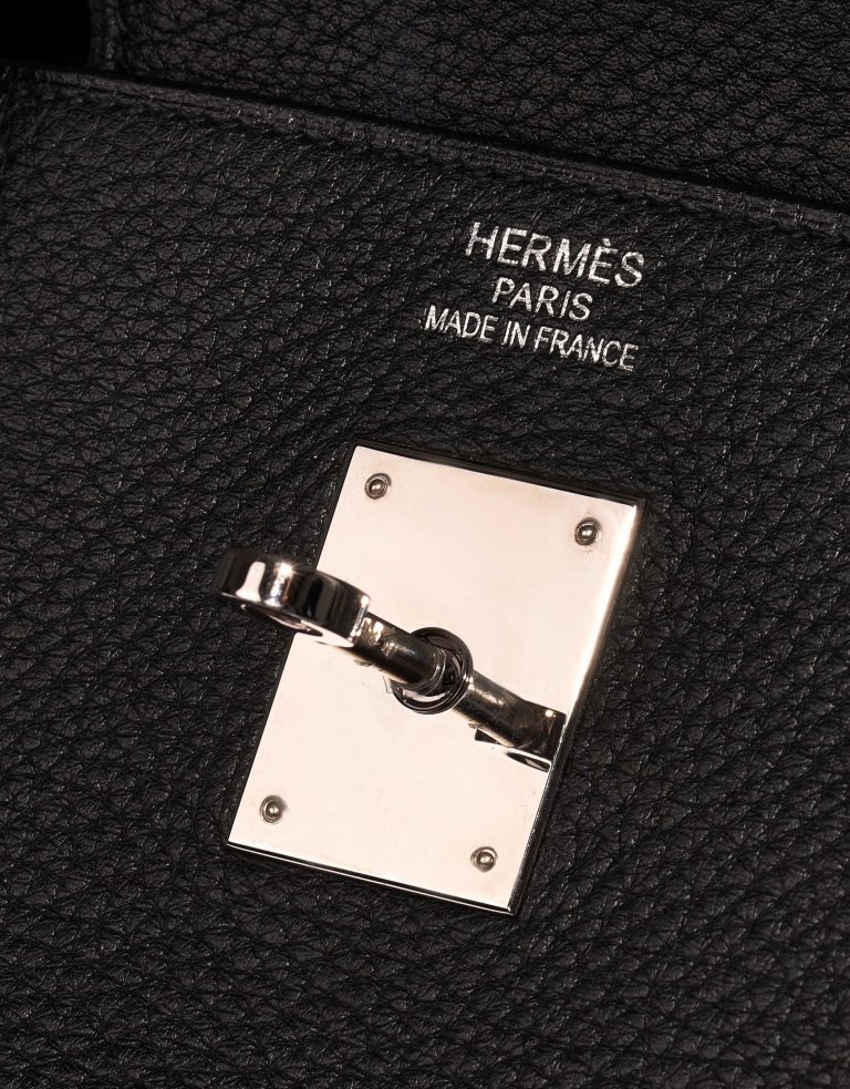Pre-owned Hermès bag Birkin 40 Clemence Black Black Logo | Sell your designer bag on Saclab.com