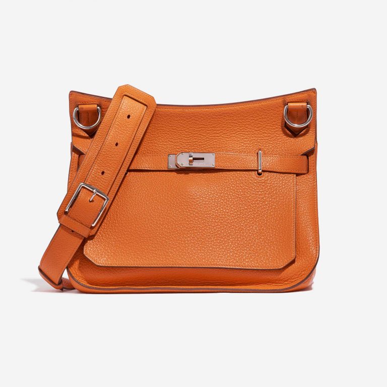 Pre-owned Hermès bag Jypsière 34 Clemence Orange H Orange Front | Sell your designer bag on Saclab.com