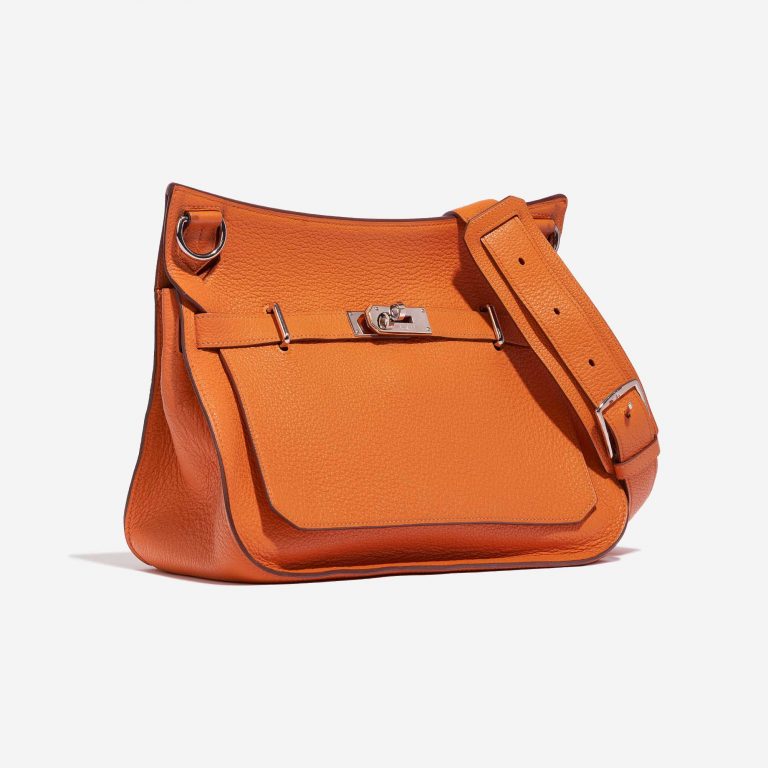 Pre-owned Hermès bag Jypsière 34 Clemence Orange H Orange Side Front | Sell your designer bag on Saclab.com