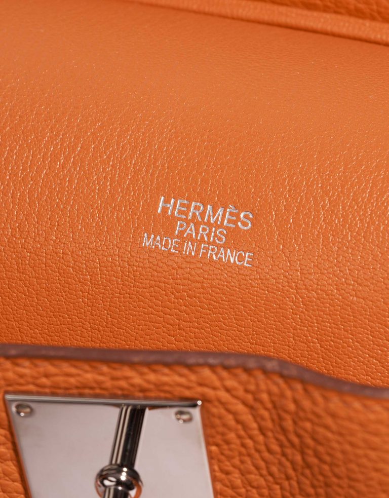 Pre-owned Hermès bag Jypsière 34 Clemence Orange H Orange Logo | Sell your designer bag on Saclab.com