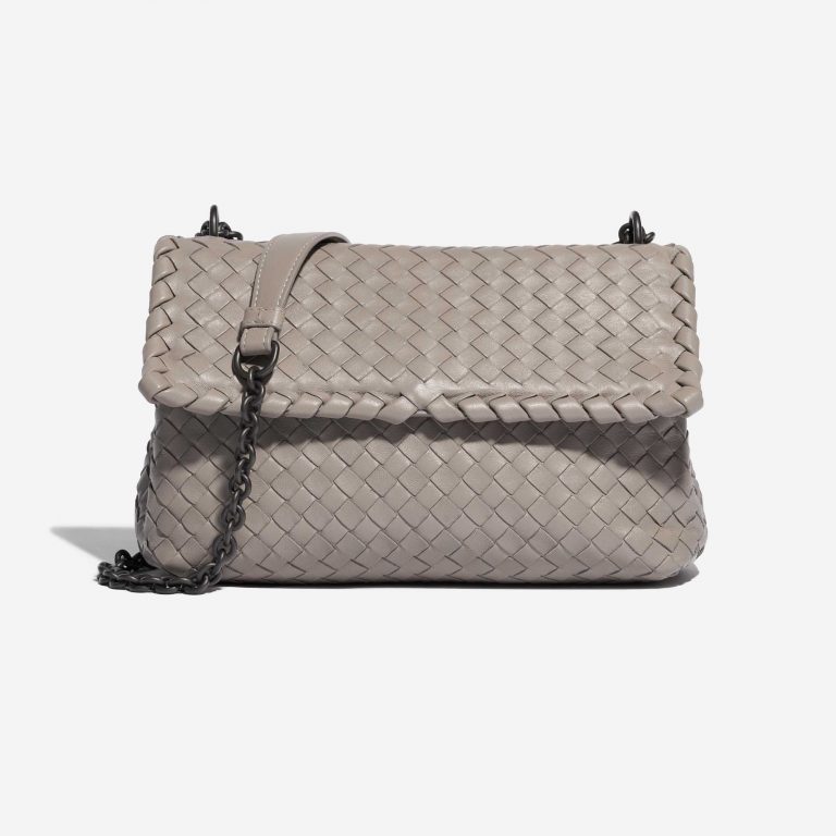 Pre-owned Bottega Veneta bag Olimpia Medium Nappa Grey Grey Front | Sell your designer bag on Saclab.com