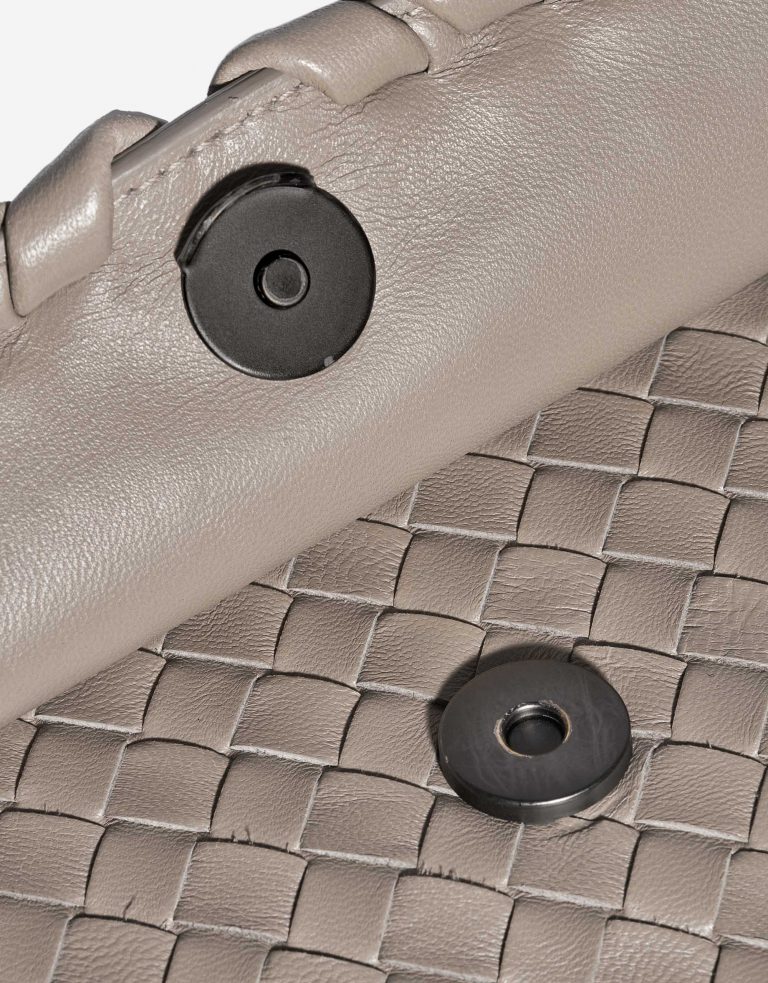 Pre-owned Bottega Veneta bag Olimpia Medium Nappa Grey Grey Closing System | Sell your designer bag on Saclab.com