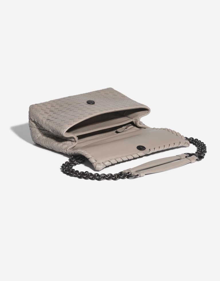 Pre-owned Bottega Veneta bag Olimpia Medium Nappa Grey Grey Inside | Sell your designer bag on Saclab.com