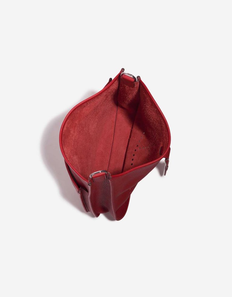 Pre-owned Hermès bag Evelyne 33 Taurillon Clemence Rouge Casaque Red Inside | Sell your designer bag on Saclab.com