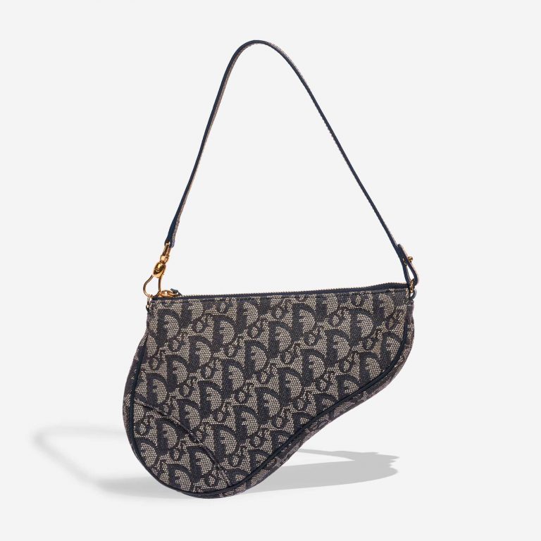 Pre-owned Dior bag Saddle Clutch Oblique Jacquard Blue Blue Front | Sell your designer bag on Saclab.com