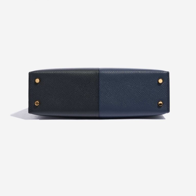 Pre-owned Hermès bag Kelly Mini Epsom Blue Indigo / Black / Rouge Casaque Black, Blue Bottom | Sell your designer bag on Saclab.com