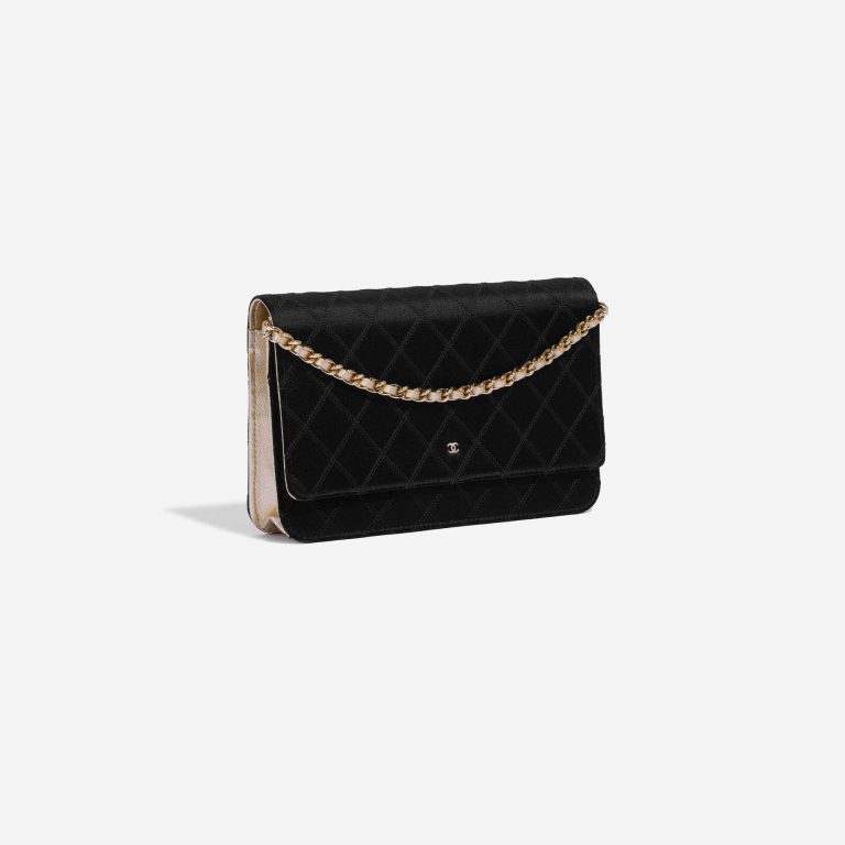 Pre-owned Chanel bag Timeless WOC Silk / Metallic Lambskin Black / Gold Black Side Front | Sell your designer bag on Saclab.com