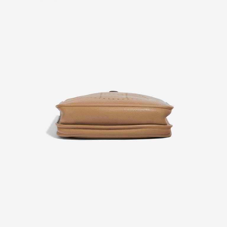 Pre-owned Hermès bag Evelyne 29 Clemence Tabac Camel Brown Bottom | Sell your designer bag on Saclab.com