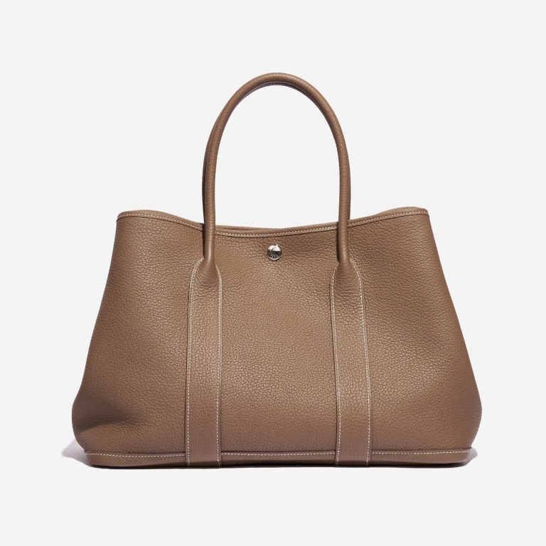 Pre-owned Hermès bag Garden Party 36 Clemence Etoupe Brown | Sell your designer bag on Saclab.com