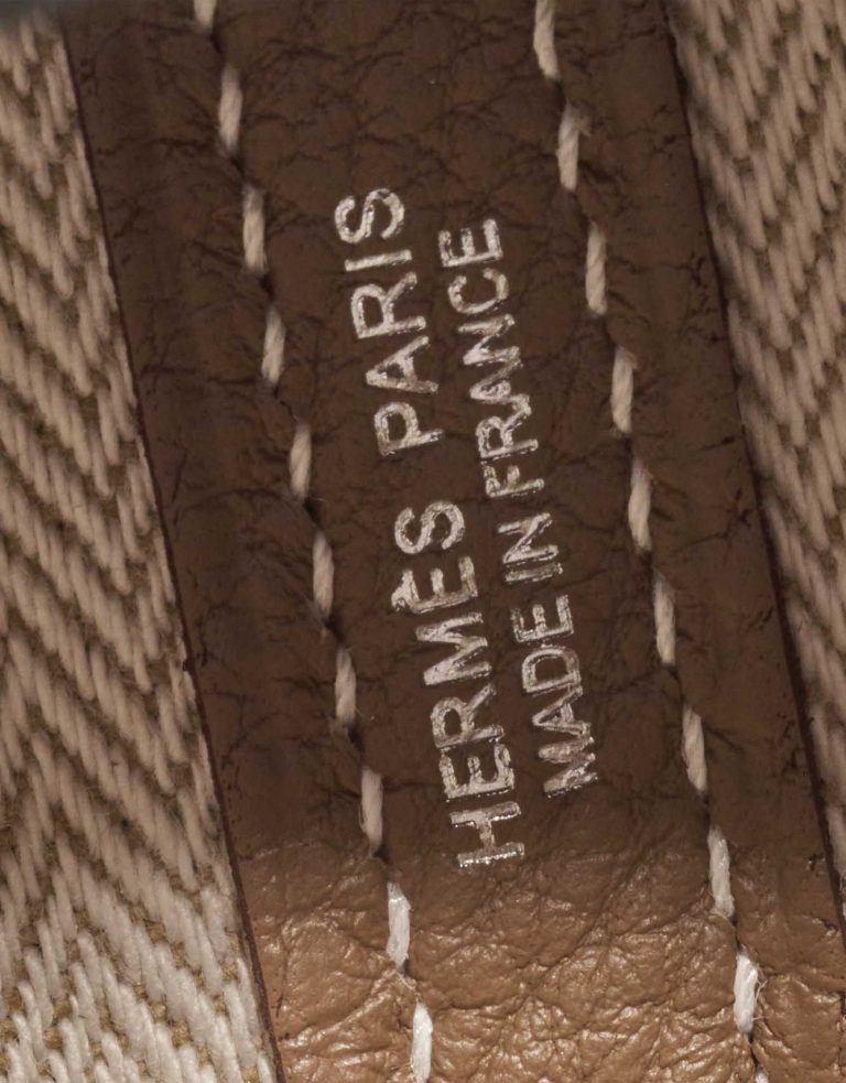 Pre-owned Hermès bag Garden Party 36 Clemence Etoupe Brown Logo | Sell your designer bag on Saclab.com
