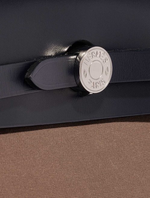 Pre-owned Hermès bag Herbag 31 Canvas / Vache Hunter  Etoupe / Blue Indigo Brown | Sell your designer bag on Saclab.com