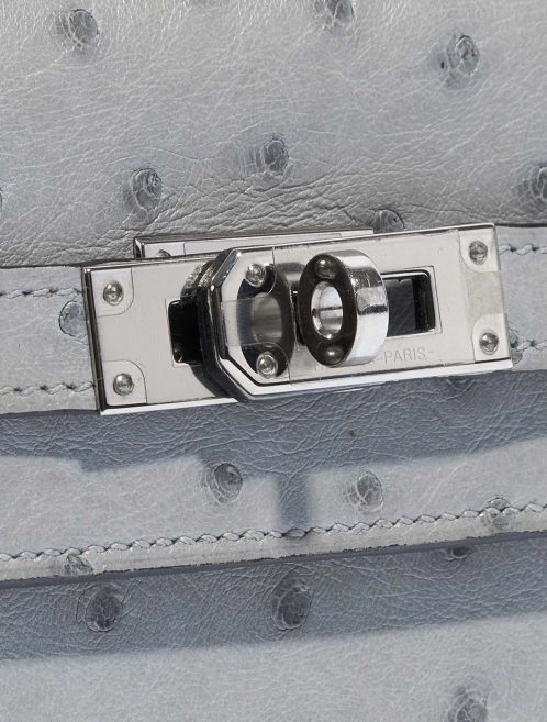 Pre-owned Hermès bag Kelly Wallet Ostrich Blue Glacier Blue Closing System | Sell your designer bag on Saclab.com