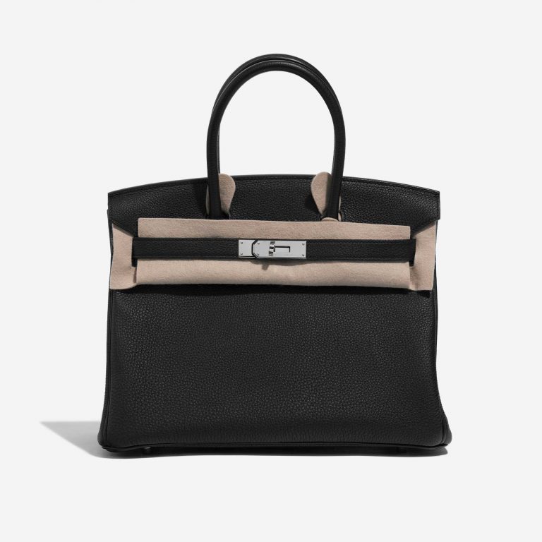 Pre-owned Hermès bag Birkin 30 Togo Black Black Front Velt | Sell your designer bag on Saclab.com