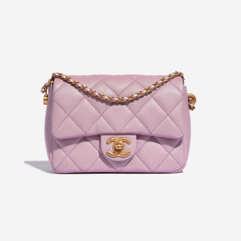Pre-owned Chanel bag Timeless 21K Square Caviar Lilac Adjustable Violet Front | Sell your designer bag on Saclab.com
