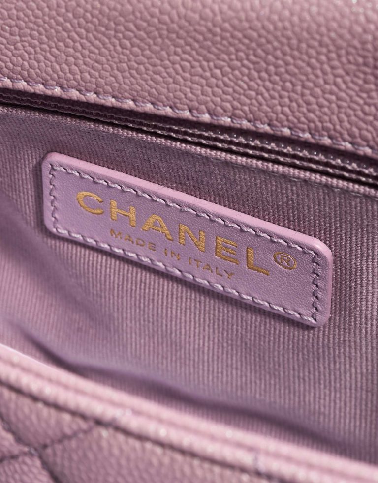 Pre-owned Chanel bag Timeless 21K Square Caviar Lilac Adjustable Violet Logo | Sell your designer bag on Saclab.com