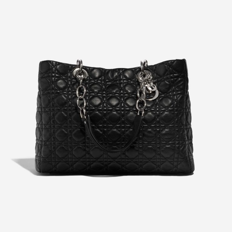 Pre-owned Dior bag Shopper Medium Lamb Black Black Front | Sell your designer bag on Saclab.com
