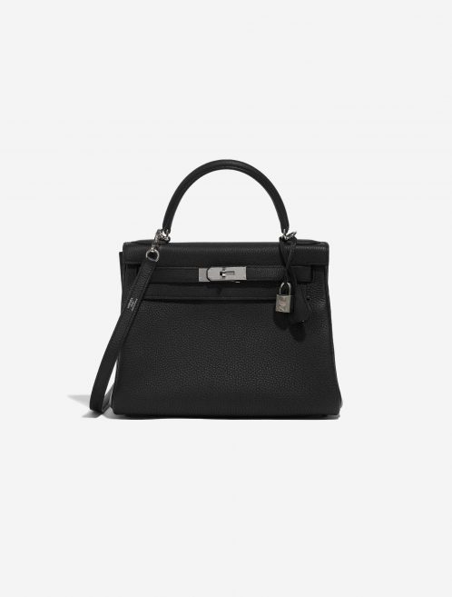 Pre-owned Hermès bag Kelly 28 Togo Black Black Front | Sell your designer bag on Saclab.com