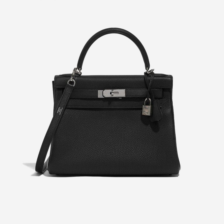 Pre-owned Hermès bag Kelly 28 Togo Black Black Front | Sell your designer bag on Saclab.com