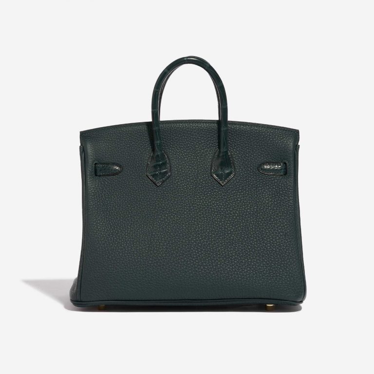 Pre-owned Hermès bag Birkin Touch 25 Togo / Matte Alligator Vert Cypress Green Back | Sell your designer bag on Saclab.com
