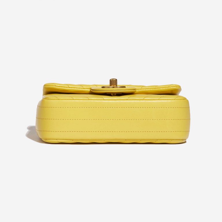 Pre-owned Chanel bag Timeless Extra Mini Chevron Lamb Yellow Yellow Bottom | Sell your designer bag on Saclab.com