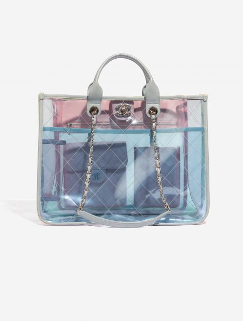 Pre-owned Chanel bag Shopping Tote PVC / Leather Transparent / Multicolor Multicolour, Transparent Front | Sell your designer bag on Saclab.com