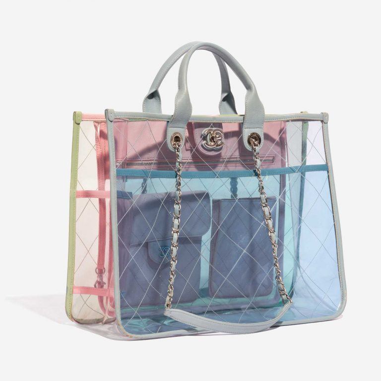 Pre-owned Chanel bag Shopping Tote PVC / Leather Transparent / Multicolor Multicolour, Transparent Side Front | Sell your designer bag on Saclab.com