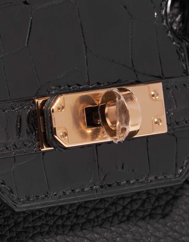 Pre-owned Hermès bag Birkin Touch 25 Niloticus Crocodile / Togo Black Black Closing System | Sell your designer bag on Saclab.com