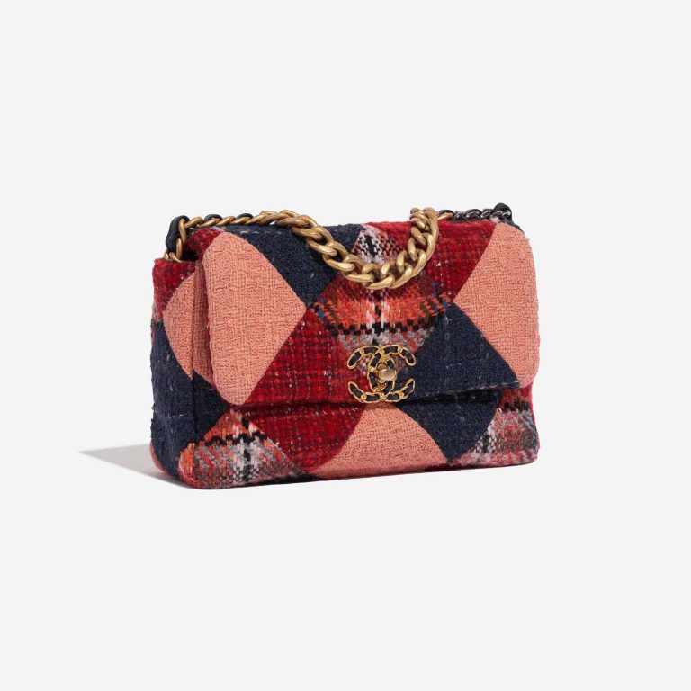 Pre-owned Chanel bag 19 Flap Bag Tweed Multicolor Multicolour Side Front | Sell your designer bag on Saclab.com