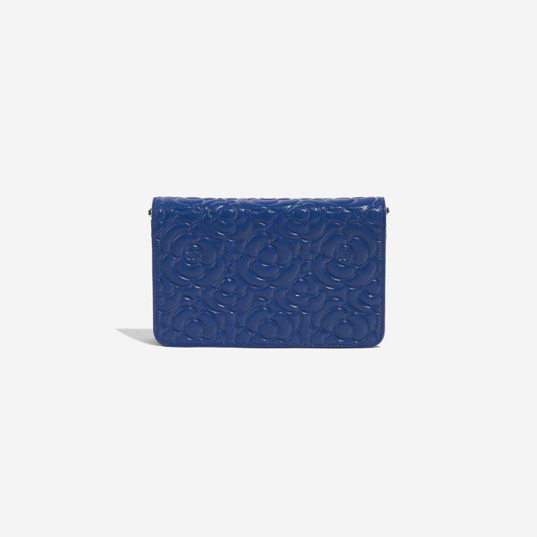 Pre-owned Chanel bag WOC Camellia Lamb Blue Blue Back | Sell your designer bag on Saclab.com