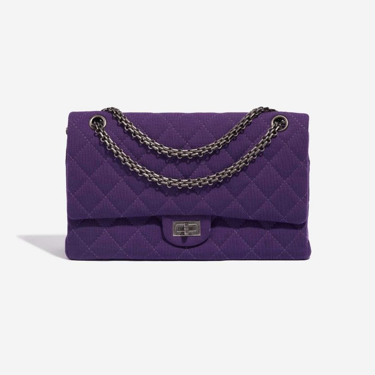 Pre-owned Chanel bag 2.55 Reissue 226 Cotton Purple Violet Front | Sell your designer bag on Saclab.com