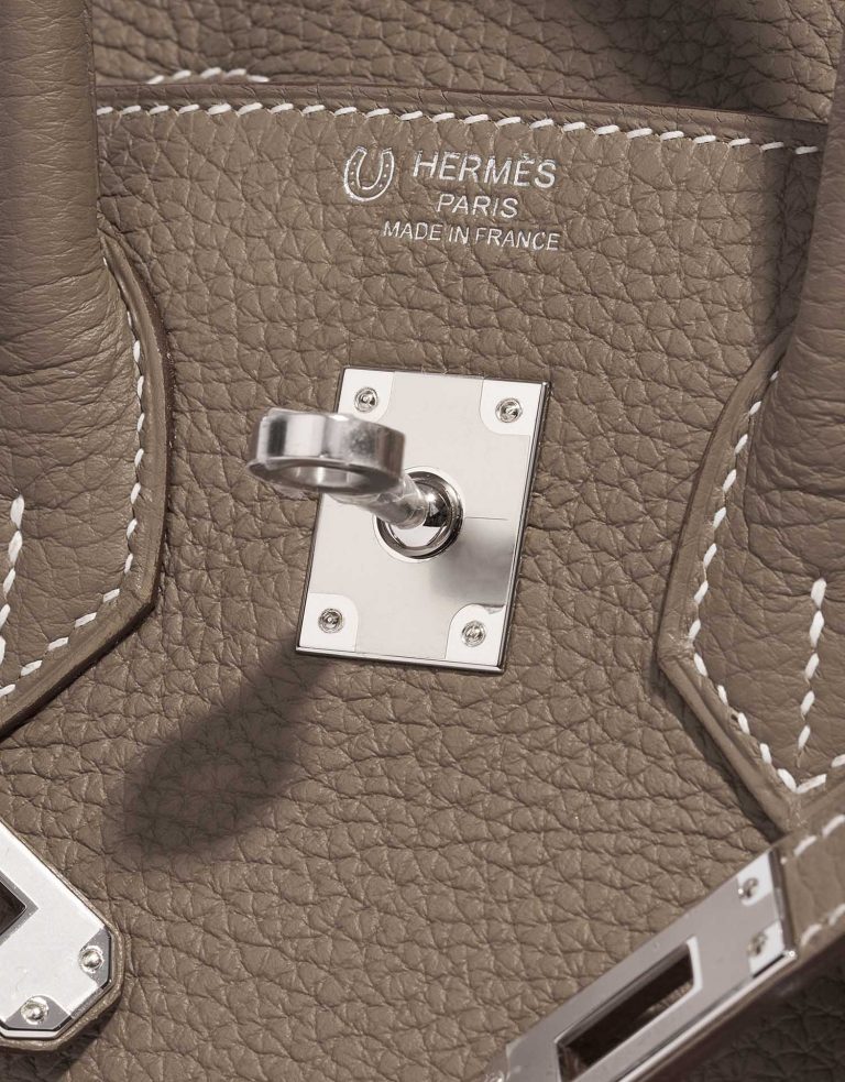 Pre-owned Hermès bag Birkin 25 HSS Togo Etoupe / Gris Perle Brown Logo | Sell your designer bag on Saclab.com