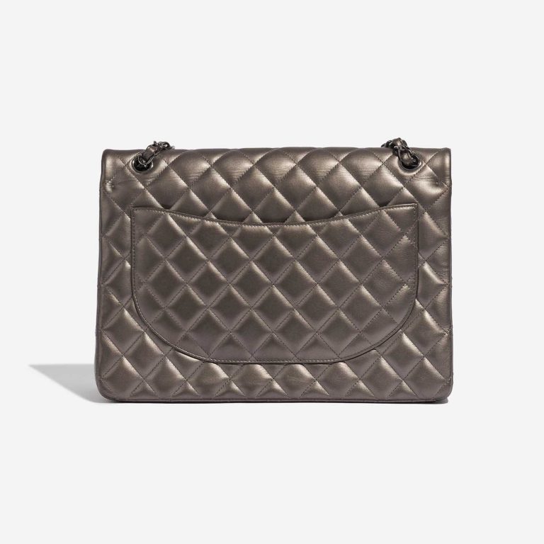 Pre-owned Chanel bag Timeless Maxi Lamb Silver Grey Grey, Silver Back | Sell your designer bag on Saclab.com