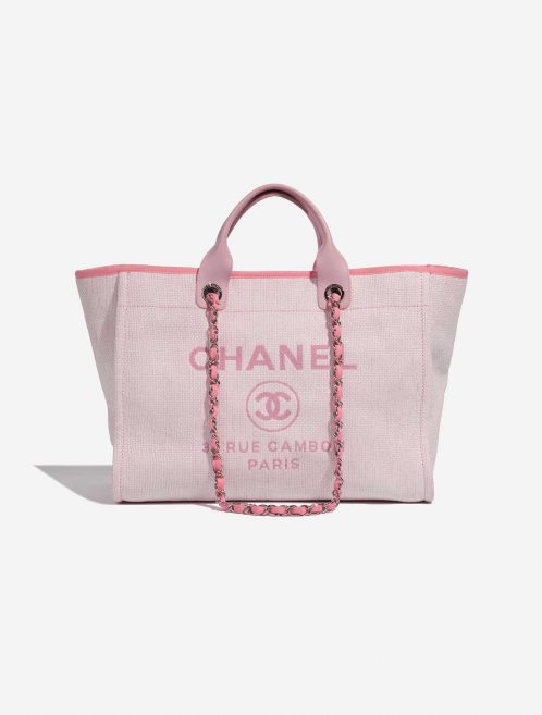 Pre-owned Chanel bag Deauville Medium Canvas Pink Pink Front | Sell your designer bag on Saclab.com