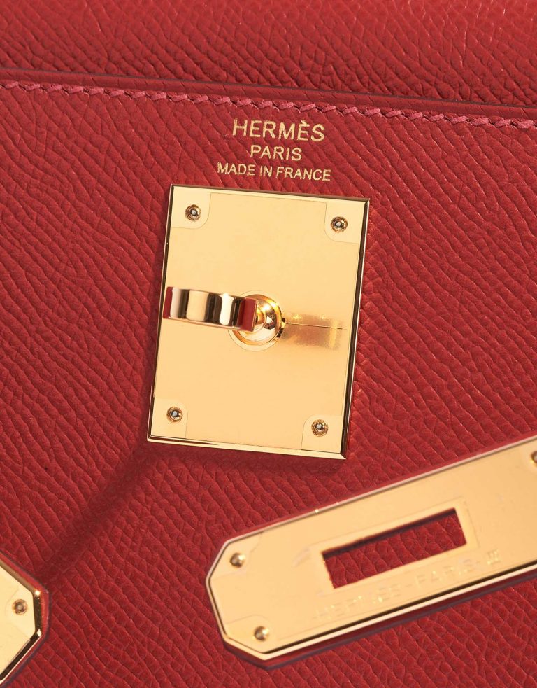 Pre-owned Hermès bag Kelly 28 Epsom Rouge Casaque Red Logo | Sell your designer bag on Saclab.com