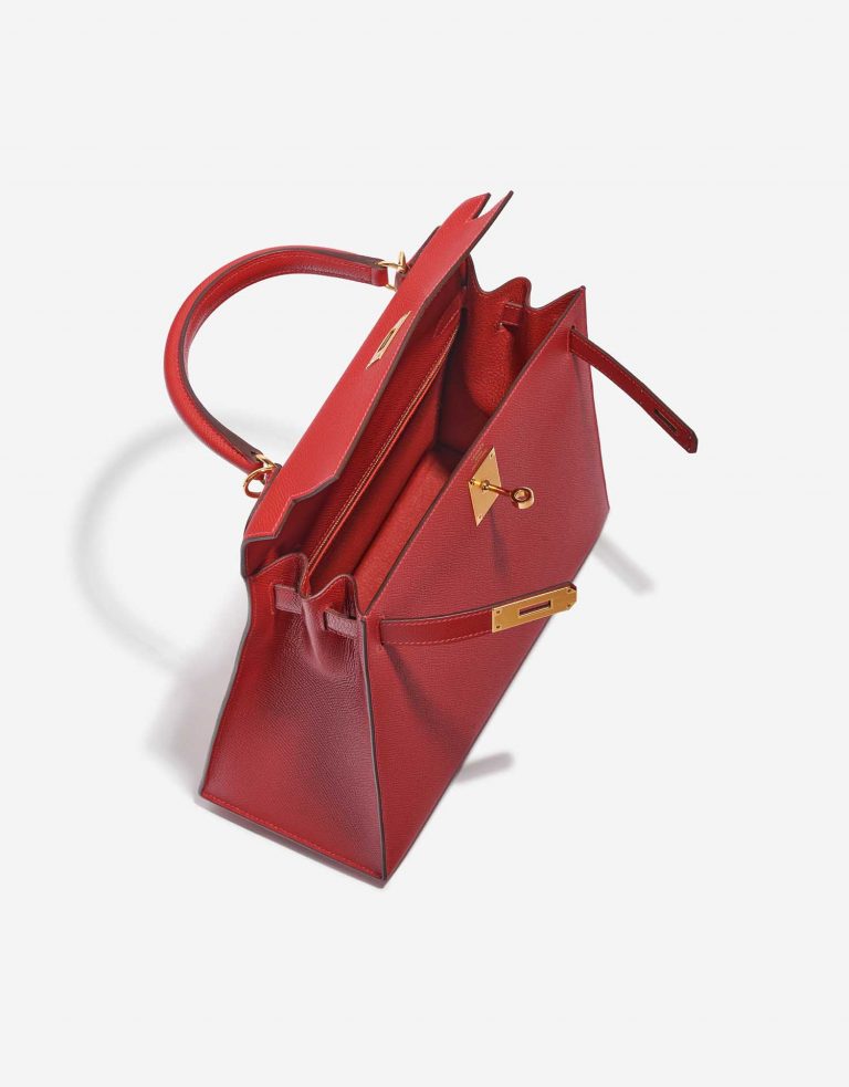 Pre-owned Hermès bag Kelly 28 Epsom Rouge Casaque Red Inside | Sell your designer bag on Saclab.com