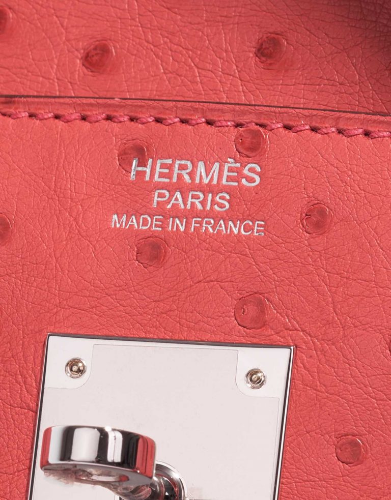 Pre-owned Hermès bag Birkin 30 Ostrich Bougainvillier Pink Logo | Sell your designer bag on Saclab.com