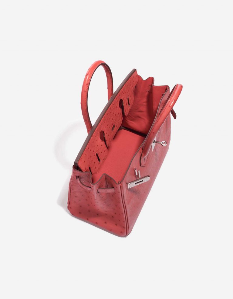 Pre-owned Hermès bag Birkin 30 Ostrich Bougainvillier Pink Inside | Sell your designer bag on Saclab.com